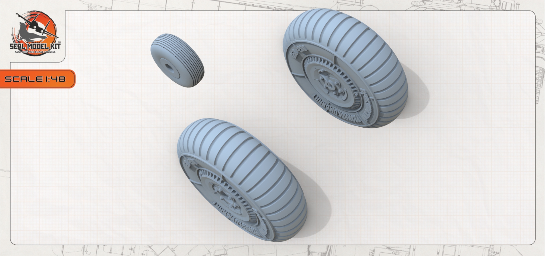 smk48071 Высокодетализированные колеса для Як-7 Seal Model Kit