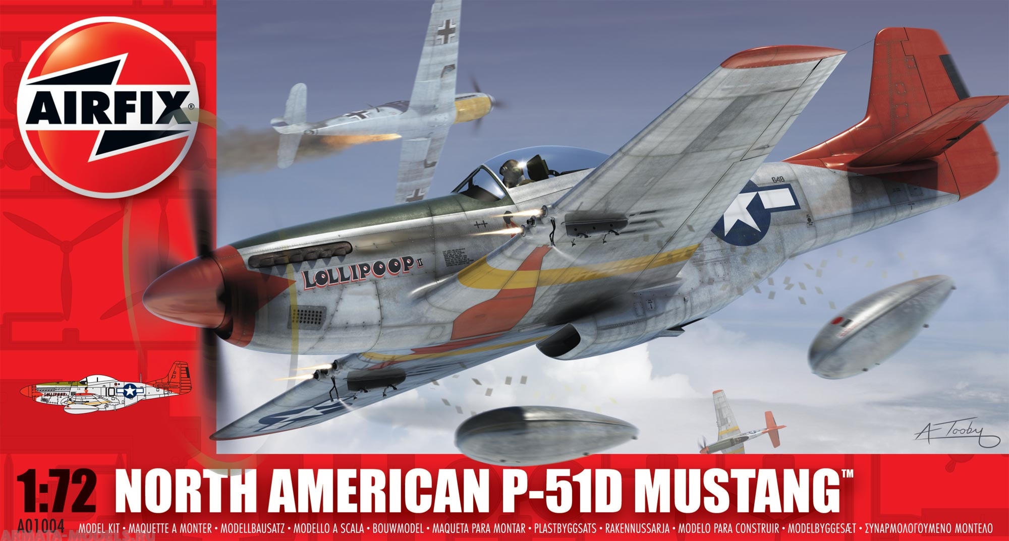 A01004 Сборная модель самолета  North American P-51D Mustang Airfix