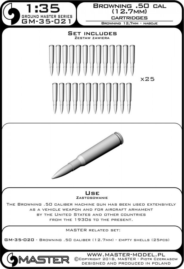 GM-35-021 Browning .50 калибра (12,7мм) - патроны (25шт)