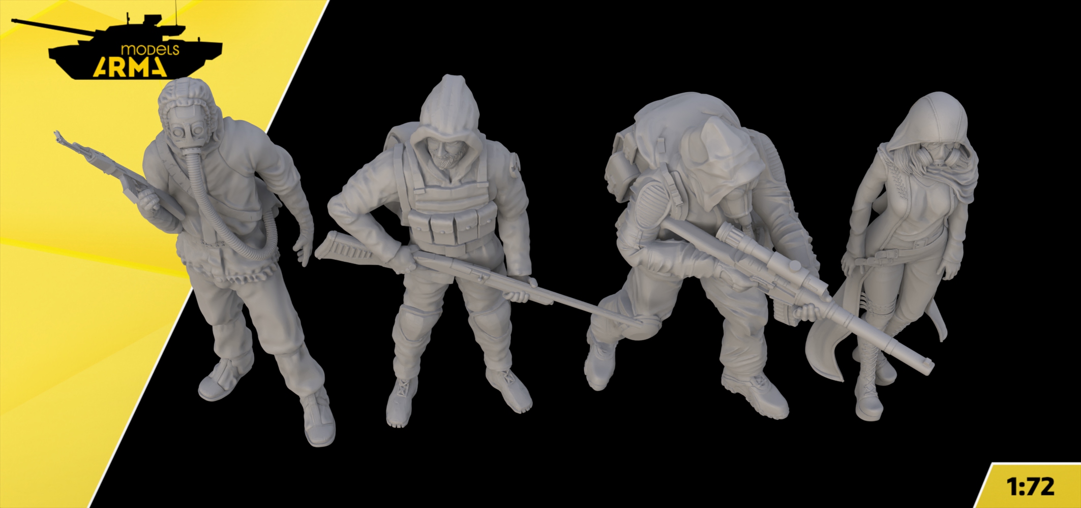 AM72453 Фигуры Сталкеров 4 шт. Arma Models