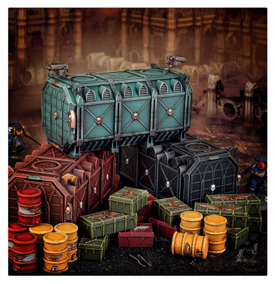 64-98GW Набор Зона Битвы: Мануфакторум. Бронированные Контейнеры Муниторума (Battlezone: Manufactorum - Munitorum Armoured Containers)