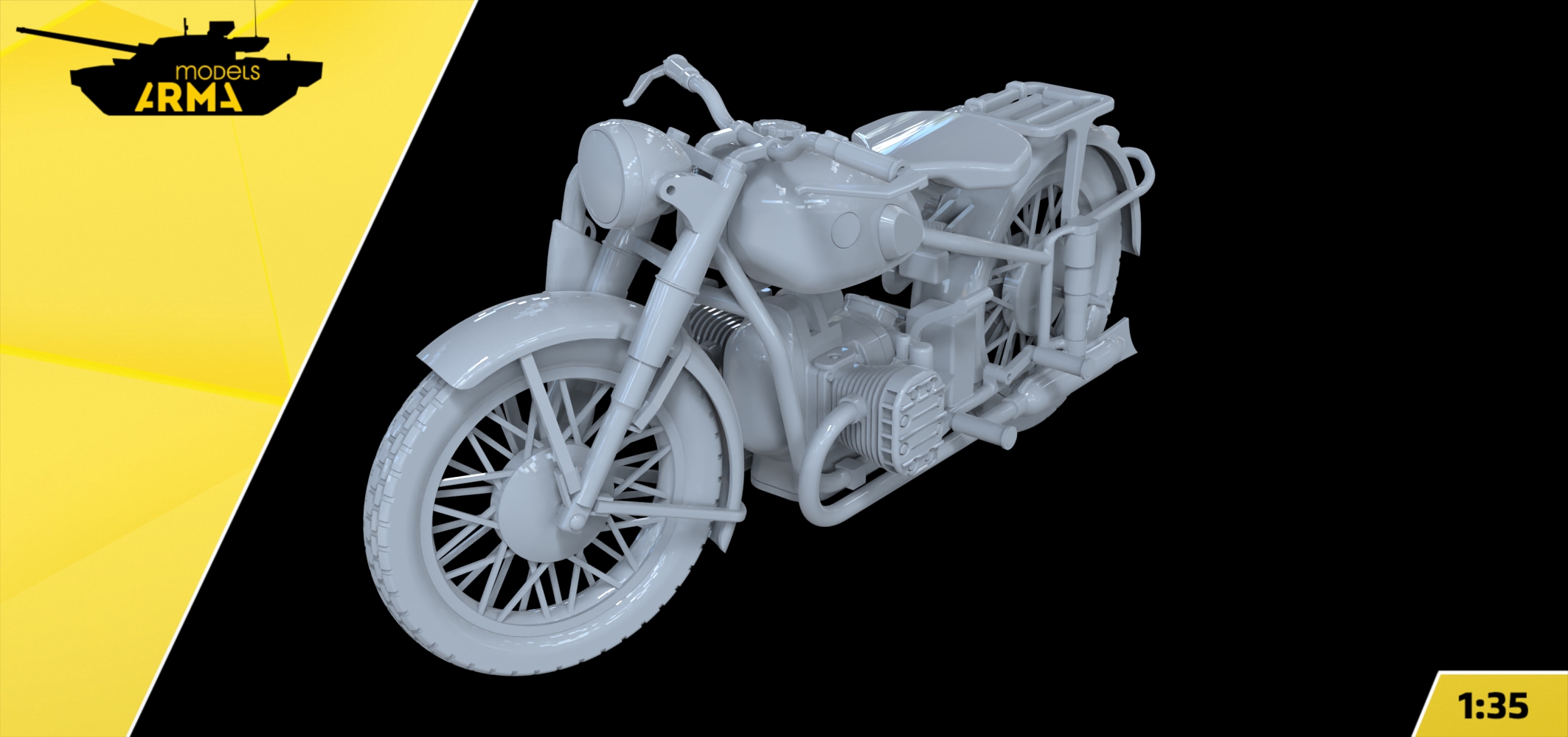 AM36048 Мотоцикл на корму КВ-2 «Багровый легион» Arma Models