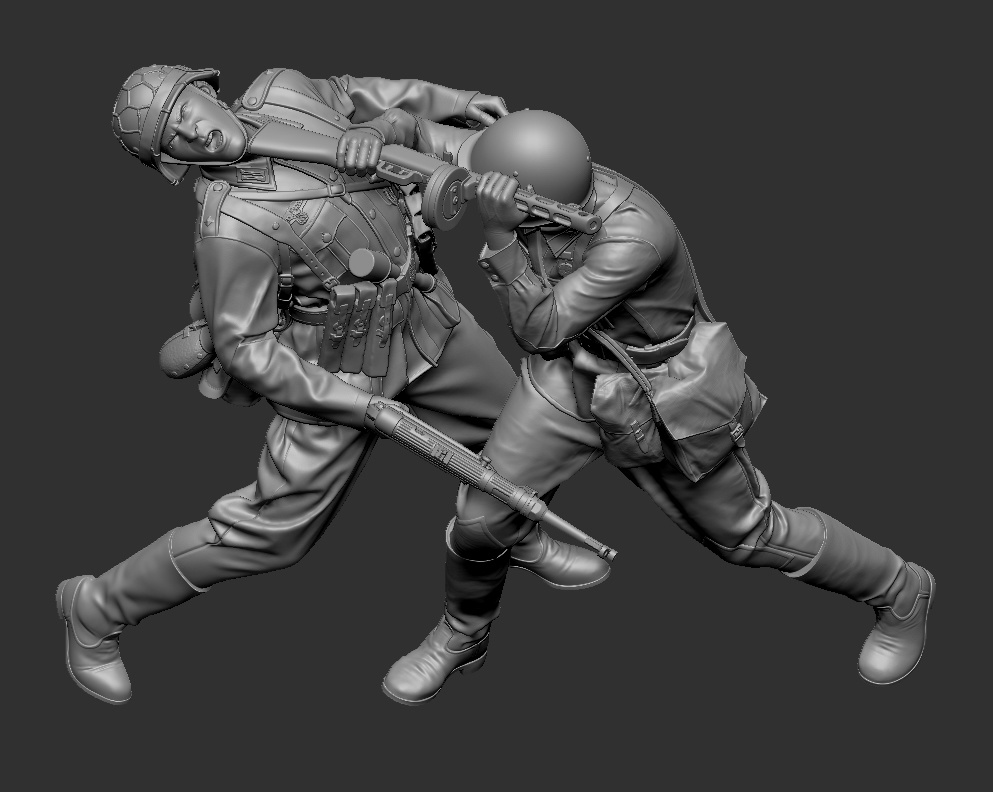 3016 Схватка автоматчика РККА с фельдфебелем пехоты Вермахта. Лето 1941-42г SOGA Miniatures