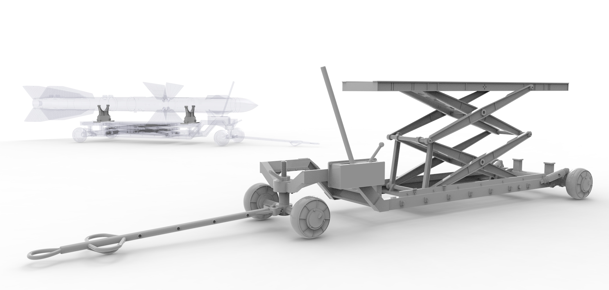 48528-1TMP Миниатюра ТРАНСПОРТНАЯ ТЕЛЕЖКА С ГИДРОПОДЪЕМНИКОМ Temp Models