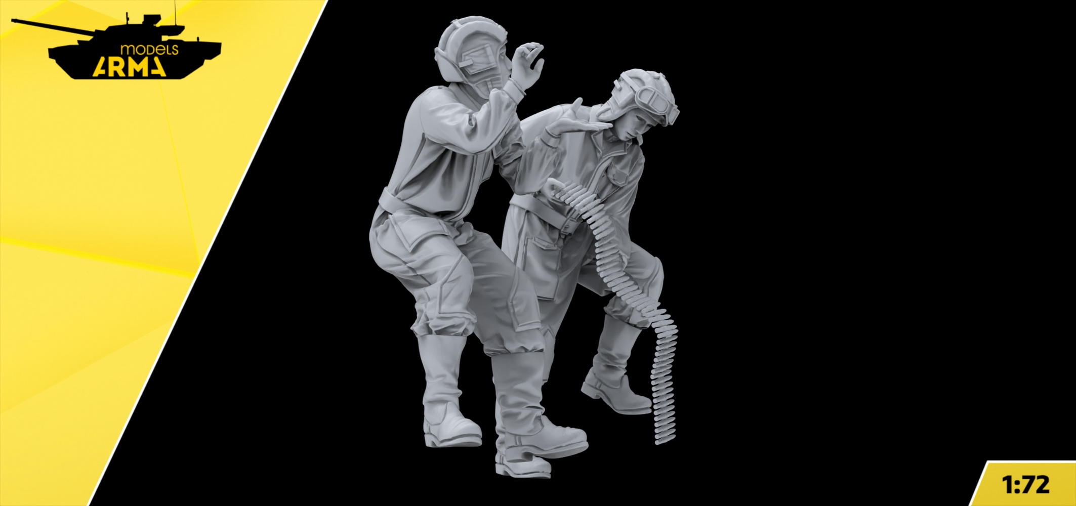 AM72408 Экипаж танка Т-60, Т-70, Т-80, Т-90 (2 фигуры) Arma Models