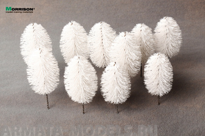 012ez003 Белые деревья для макета. Высота 9-11 см. Набор 10 шт