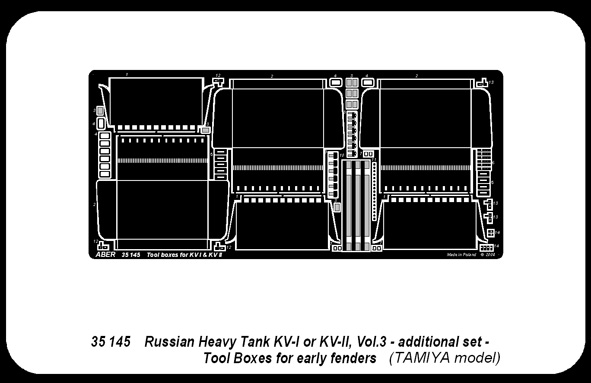 ABR-35 145  Дополнения для  Russian Heavy Tank KV-I or KV-II vol3-Tool boxes для Tamiya 1/35