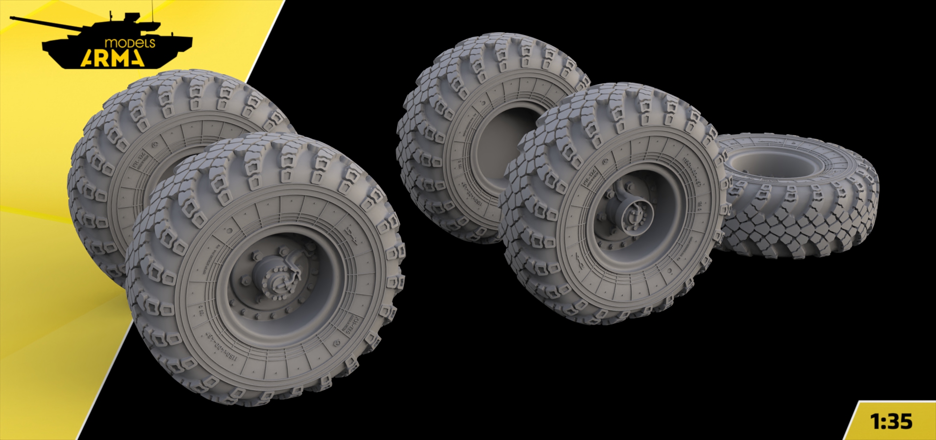 AM3754 Колеса КИ-126 под нагрузкой для Газ-66 Arma Models