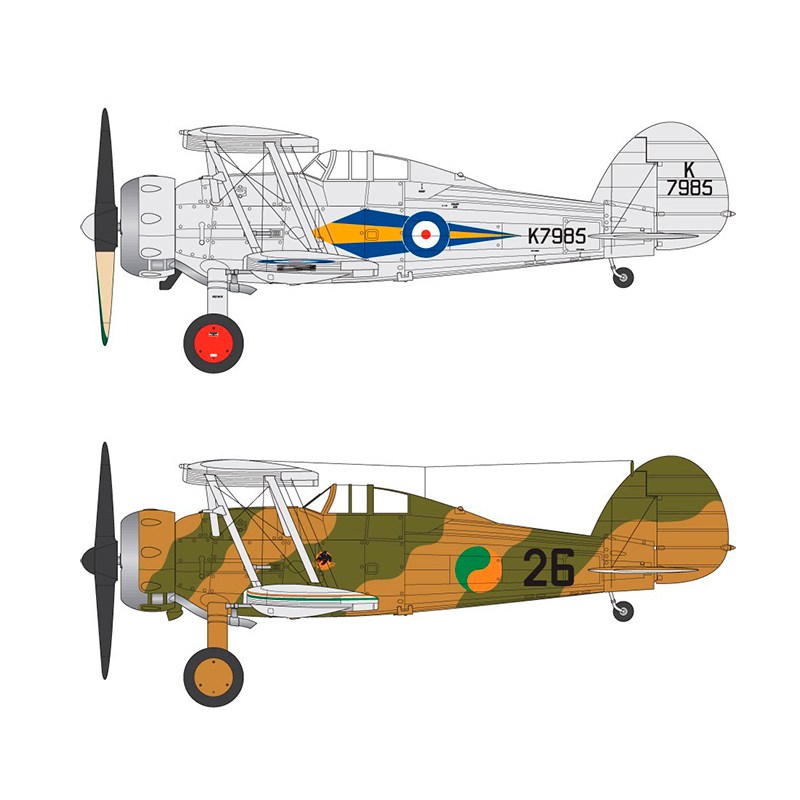 A02052A Сборная модель Самолета Gloster Gladiator Mk.I/Mk.II Airfix