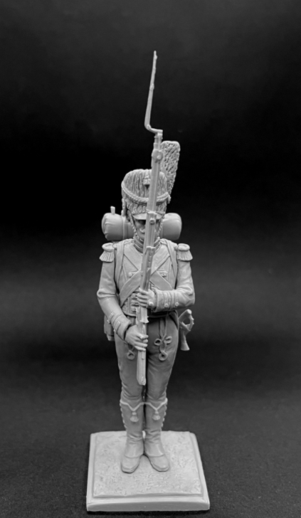 CHM-54263(M). Карабинер элитной роты батальона гвардейских егерей, Вестфалия 1808-13 гг. 54 мм. Материал - белый металл. Chronos Miniatures