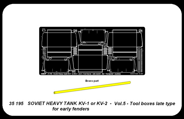 ABR-35-195  Дополнения для  KV-1 or KV-2 vol.5- tool boxes late type для Trumpeter 1/35