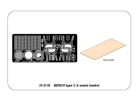 ABR-35-D-18  Дополнения для  Bench type C & waste basket для  1/35