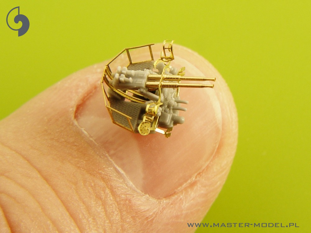 SM-350-091 USN 40 мм / 56 Bofors twin mount ver.1 / с директором Mk-51 - (смола, полиэтилен и токарные детали) - (6шт)