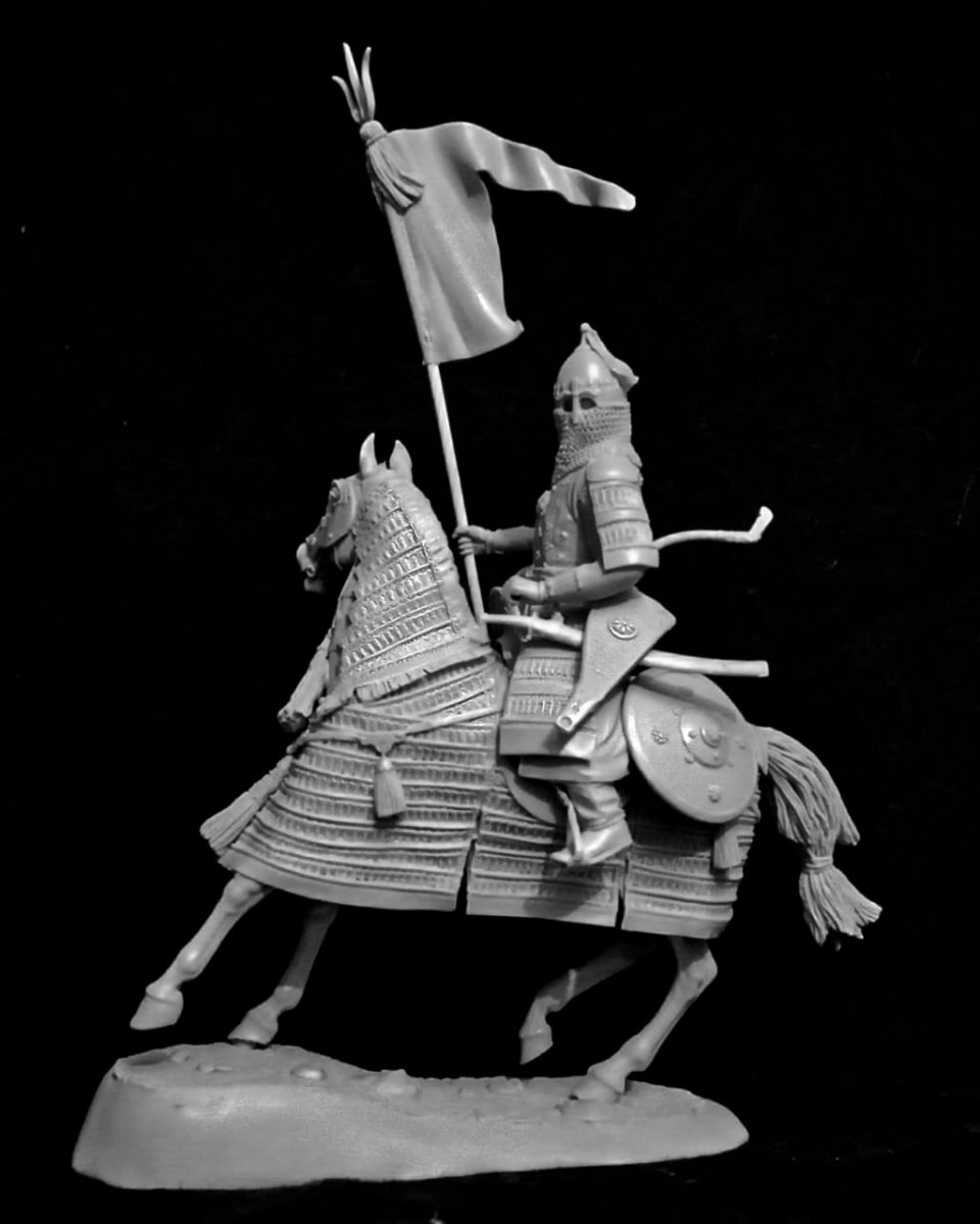 CHM-54357. Золотоордынский знатный воин, конец 14 - начало 15 веков. 54 мм. Материал - смола. Chronos Miniatures