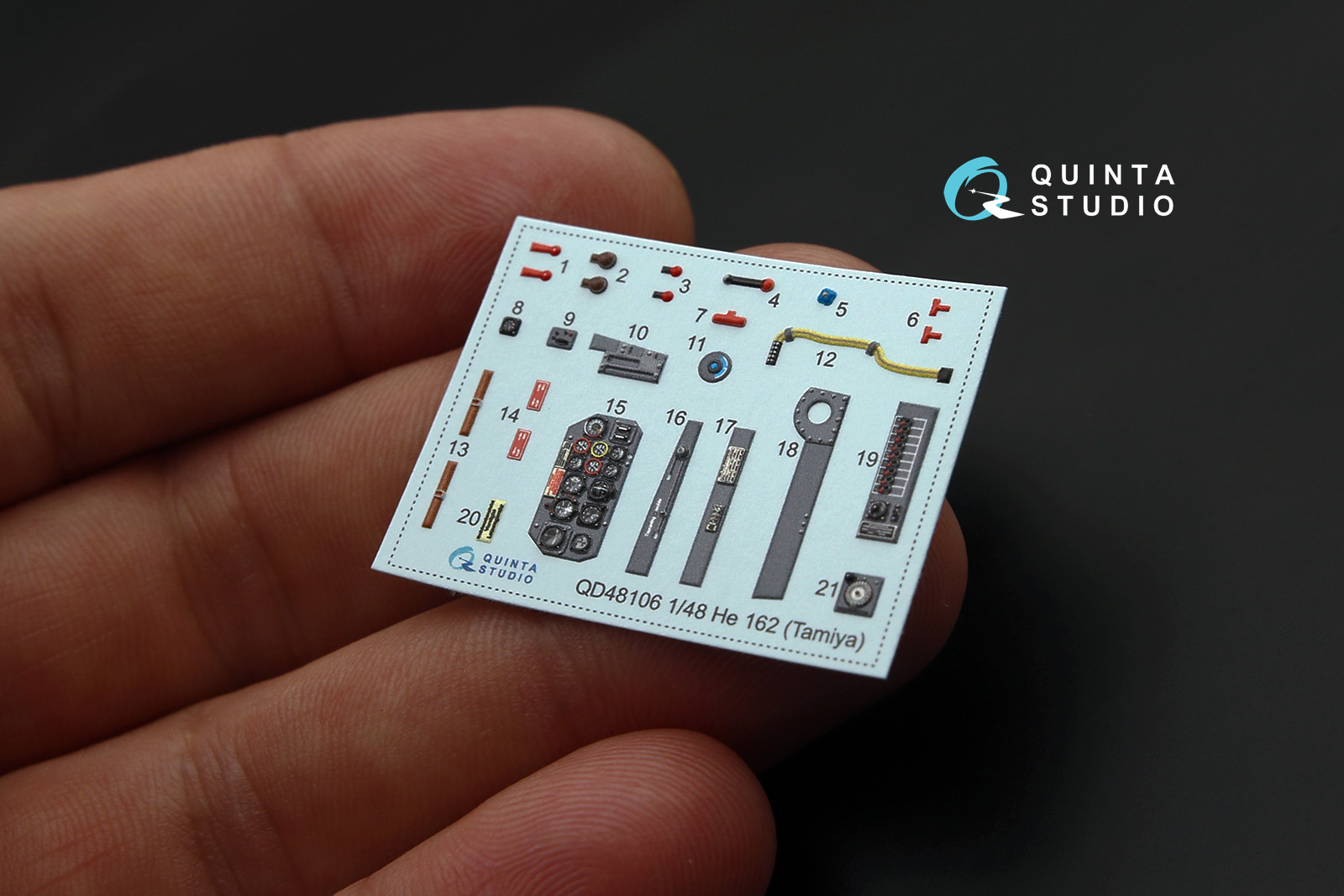 QD48106 1/48 3D Декаль интерьера кабины He-162 (для модели Tamiya)