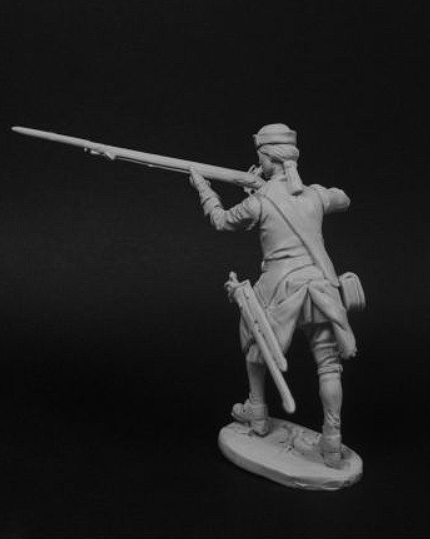 CHM-54049(M). Шведский мушкетер пехотных полков ведущий стрельбу, 1700-21 гг. 54 мм. Материал - белый металл. Chronos Miniatures