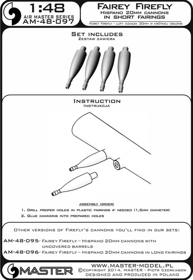 AM-48-097 Стволы к авиационной пушке Hispano 20мм для Fairey Firefly