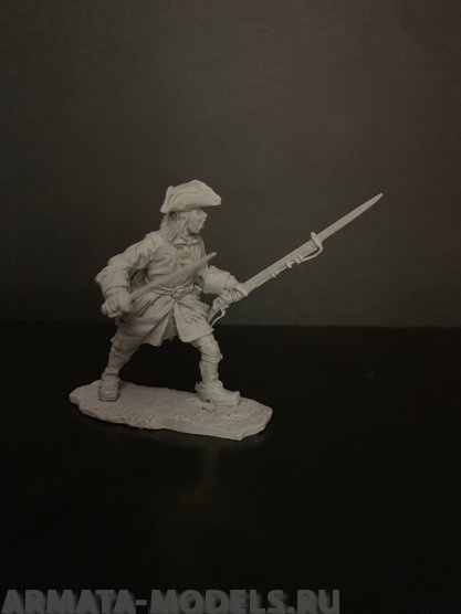 5222ТБ Русский мушкетер идущий в атаку со шпагой и мушкетом, Северная  война Три Богатыря