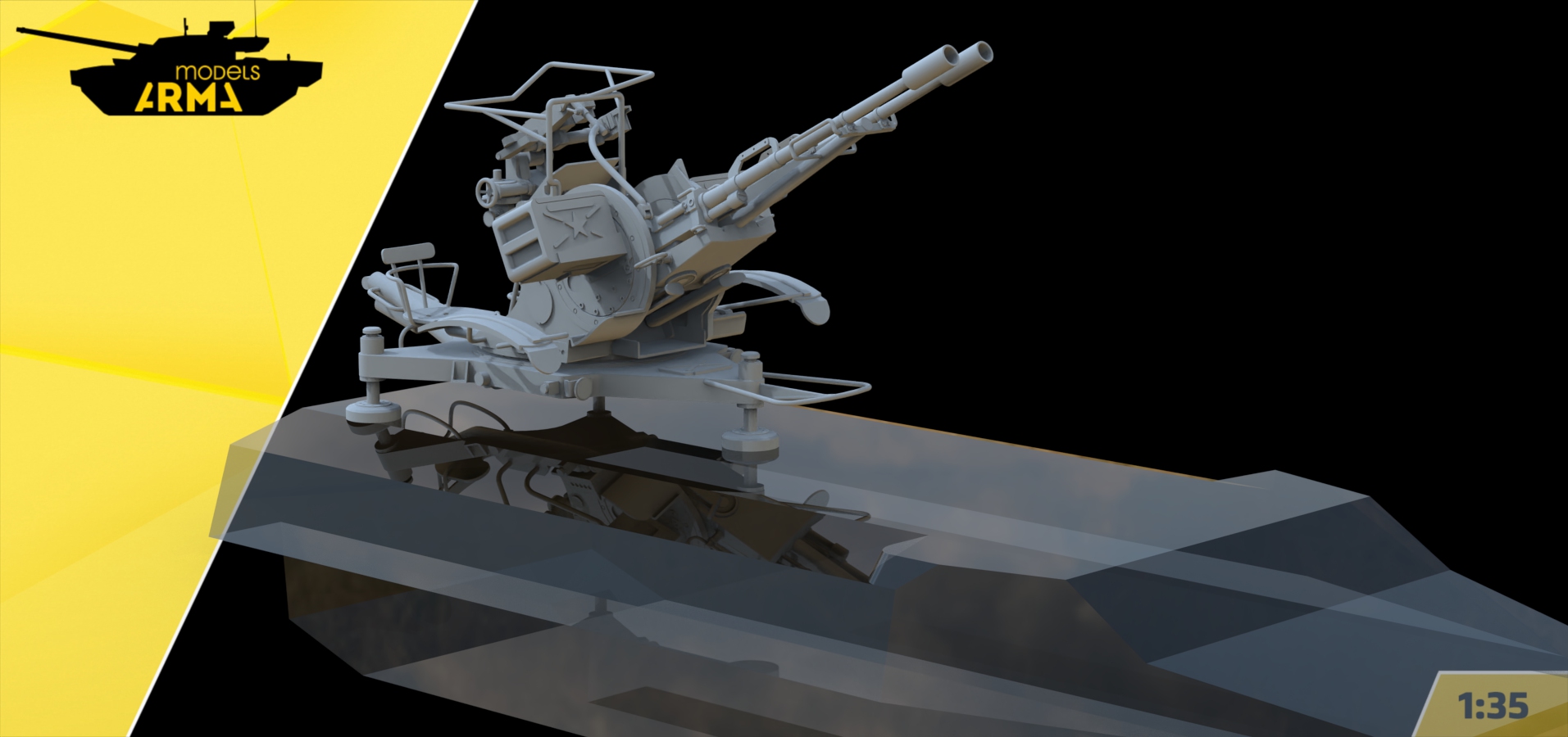 AM35976 23-мм спаренная зенитная установка Зу-23-2 на МТ-ЛБ (Не для свободной продажи) Arma Models