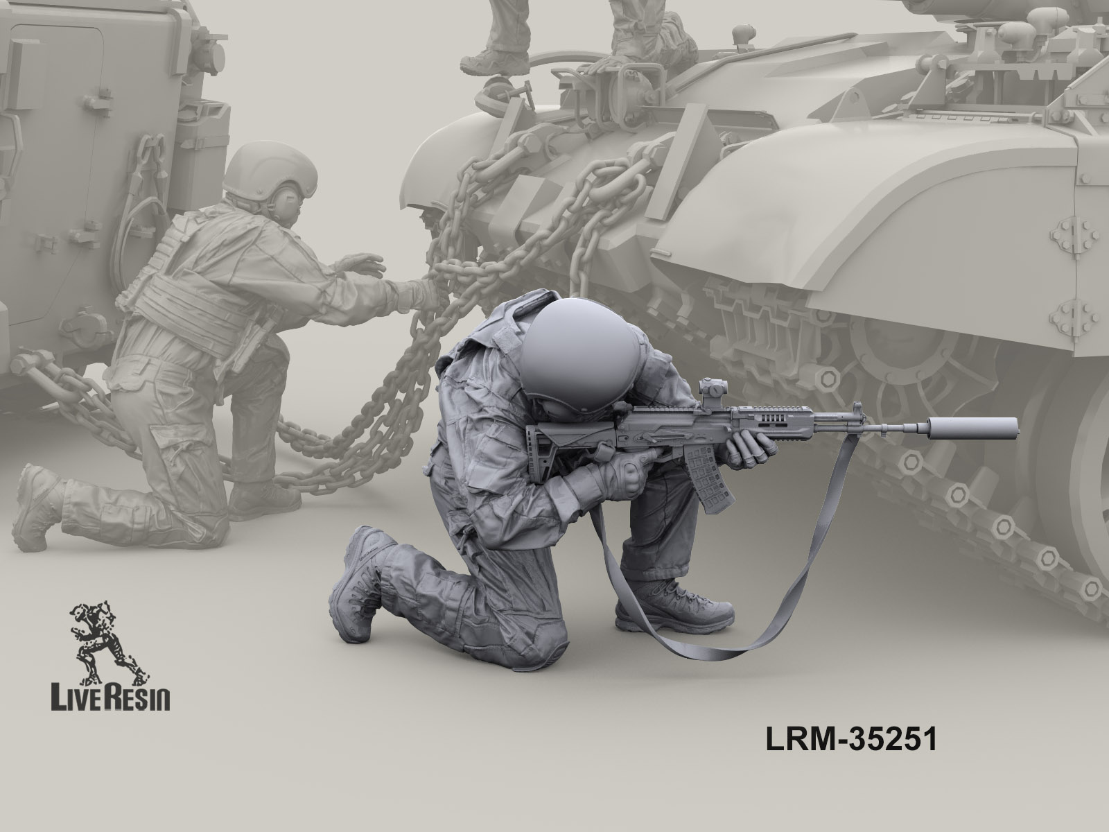 LRM35251 Современный Российский танкист - ведет огонь из под колеса (Не для свободной продажи) 