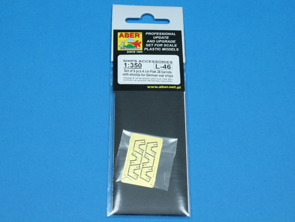 ABR-1:350-L-46  Дополнения для  Set of 6 pcs 4cm Flak 28 barrels with shields for German Navy для  1/350