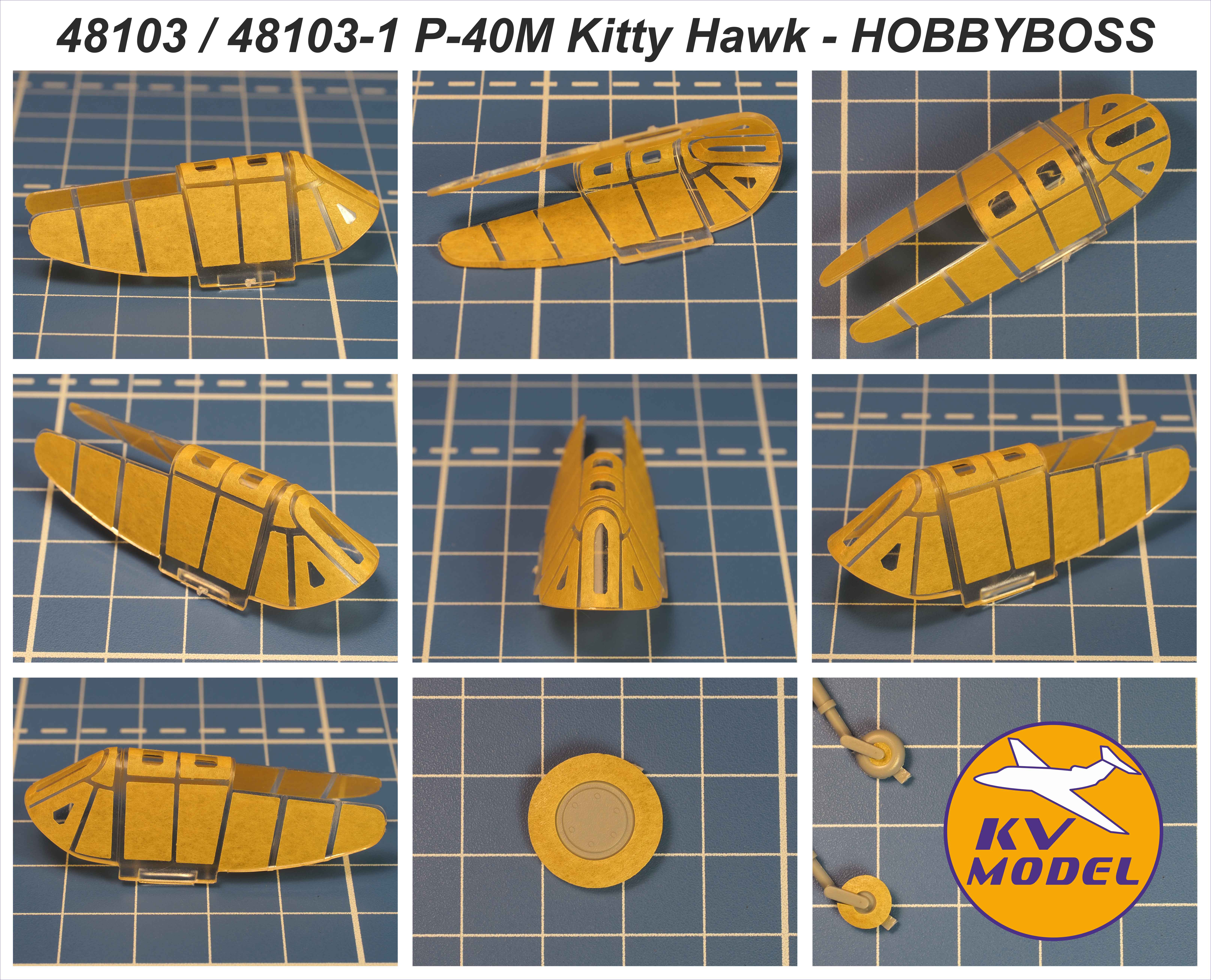 48103KV Окрасочная маска P-40M Kitty Hawk (HOBBYBOSS #85801) + маски на диски и колеса