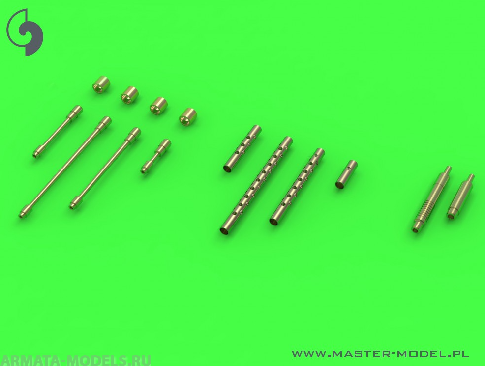 AM-32-086 P-38 Lightning - раннее вооружение (Браунинги 50-го калибра с просверленными охлаждающими кожухами и ранними и поздними 20-мм наконечниками пушек)