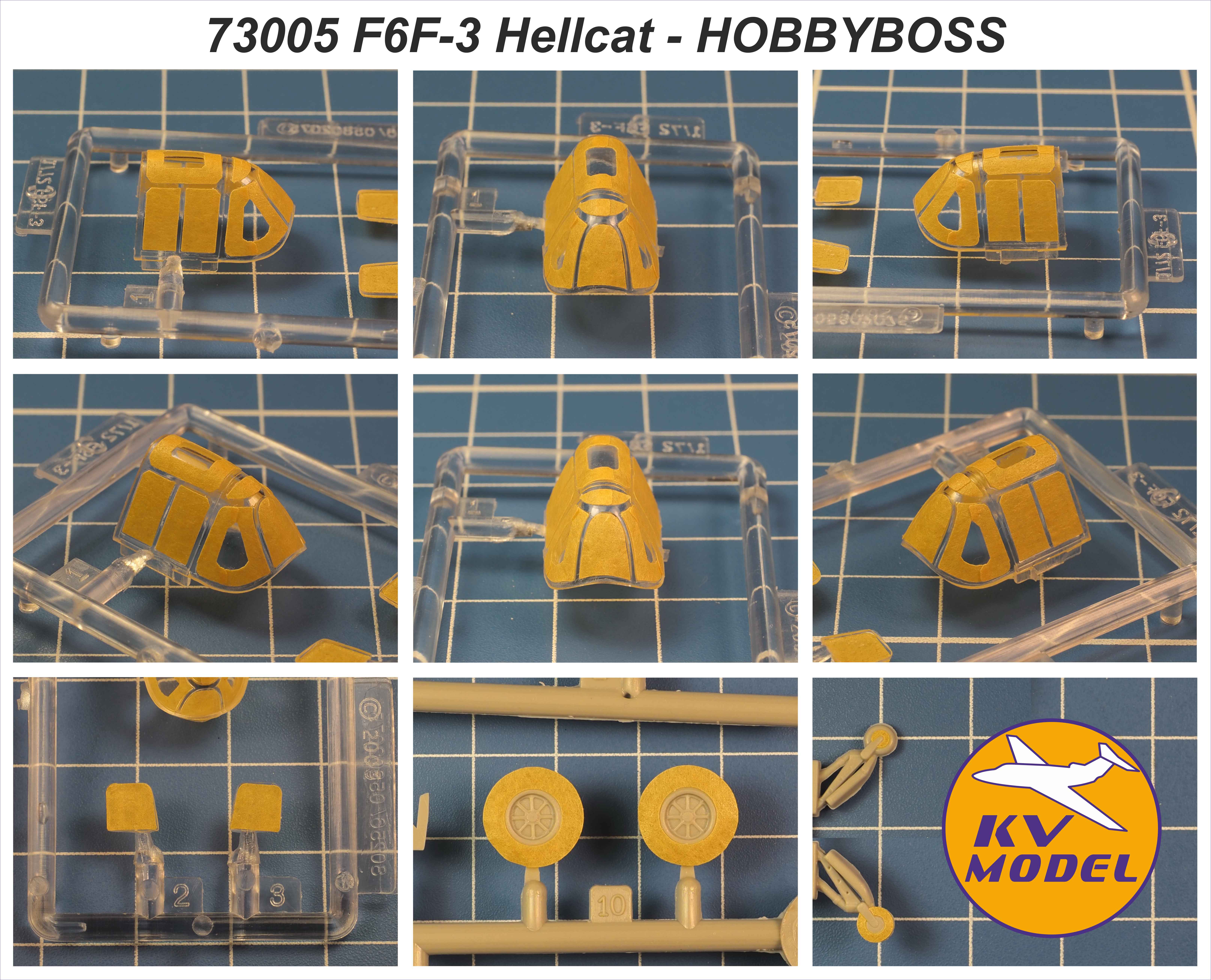 73005KV Окрасочная маска F6F-3 "Hellcat" (HOBBYBOSS #80256) + маски на диски и колеса