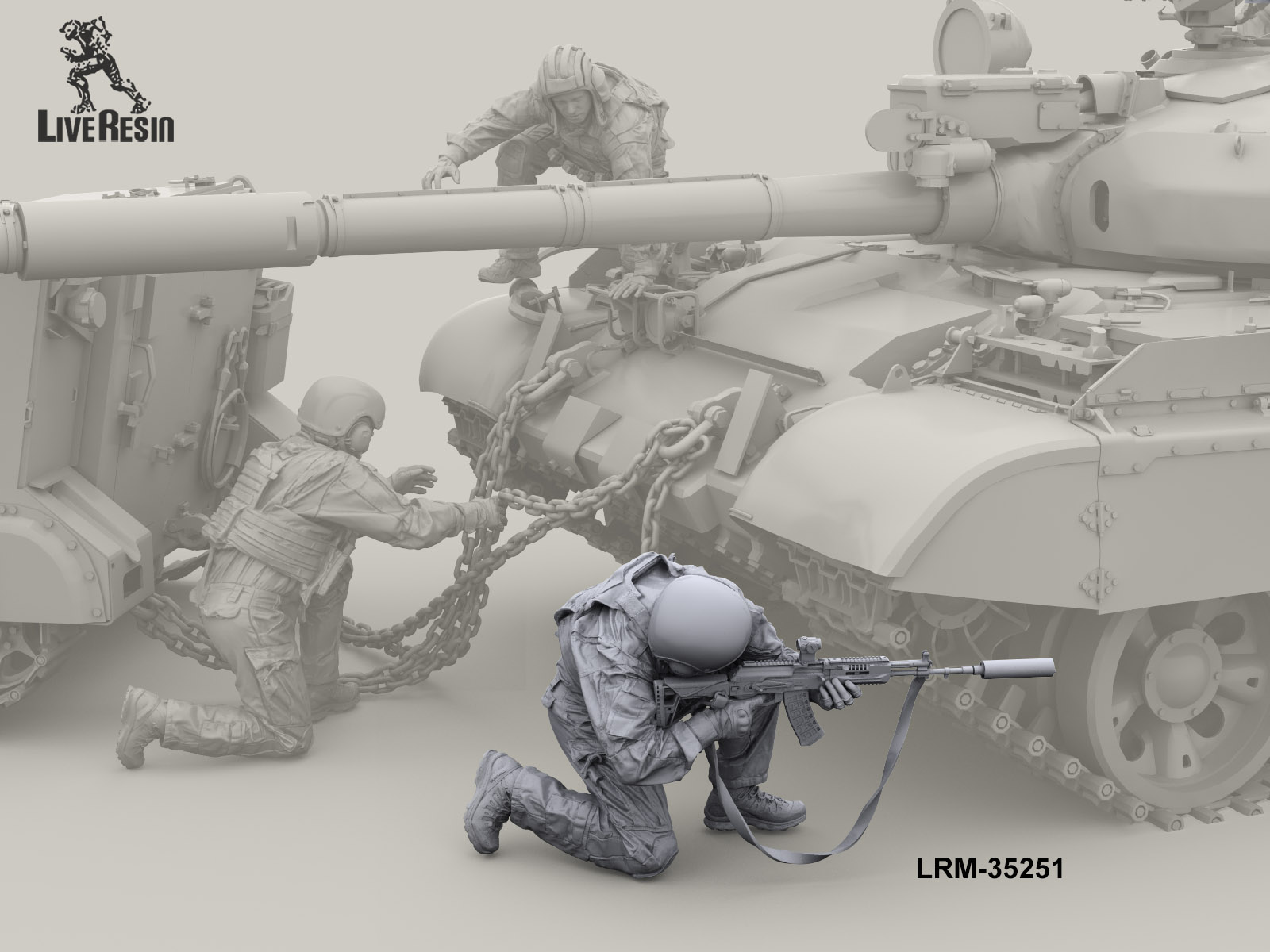 LRM35251 Современный Российский танкист - ведет огонь из под колеса (Не для свободной продажи) 