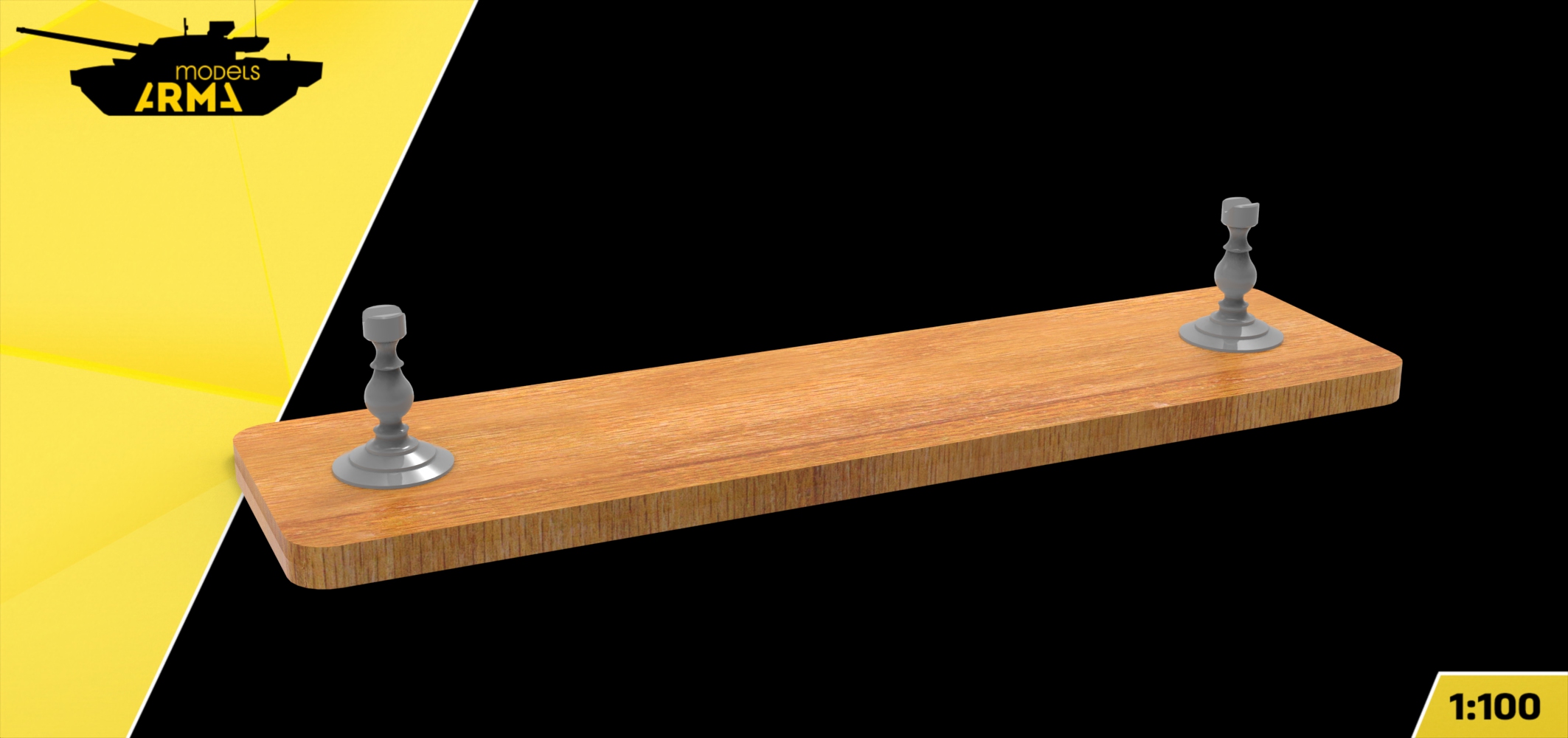 AM10003 Аксессуар для брига 'Меркурий' Подставка деревянная