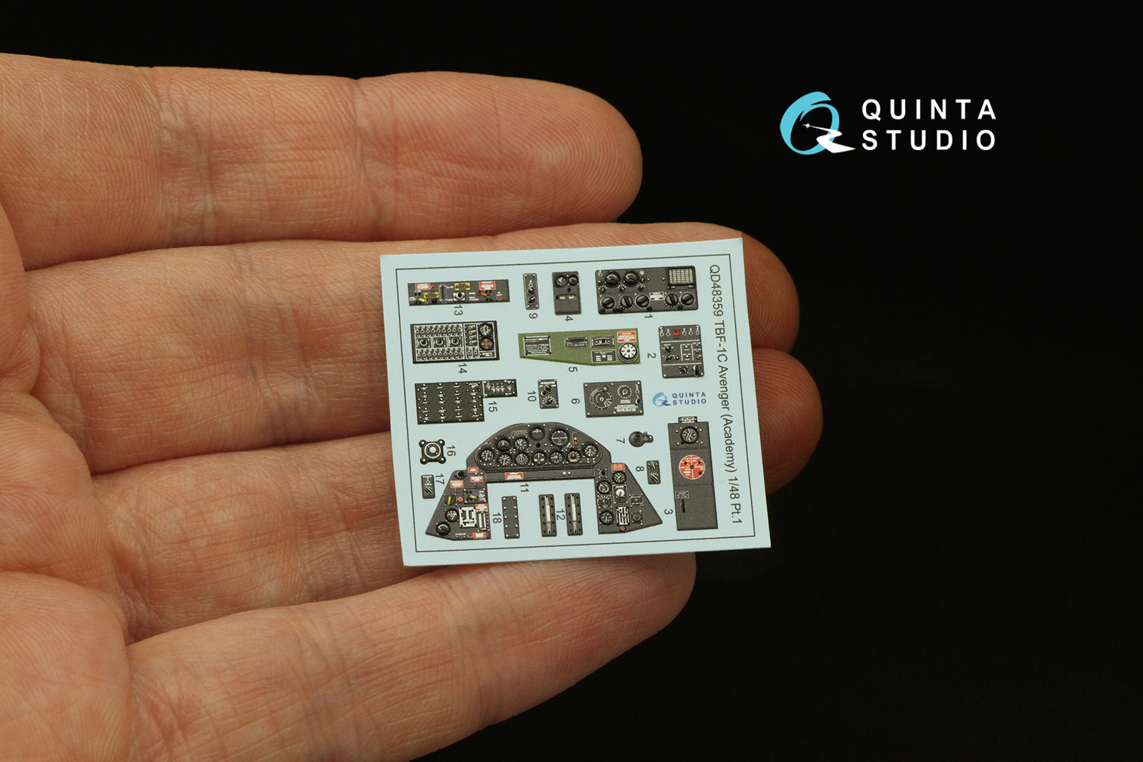 QD48359 3D Декаль интерьера кабины TBF-1 Avenger (Academy)