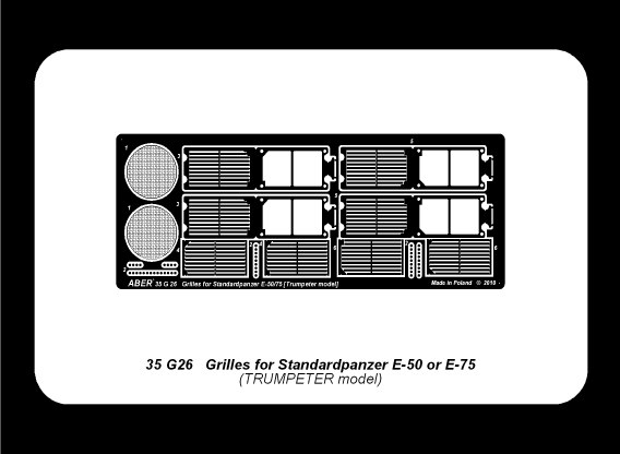 ABR-35-G26  Дополнения для  Grilles for Standardpanzer E-75/50 для Trumpeter 1/35