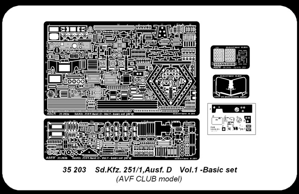 ABR-35-203  Дополнения для  Sd.Kfz. 251/1, Ausf.D vol.1-basic set для AFV model 1/35