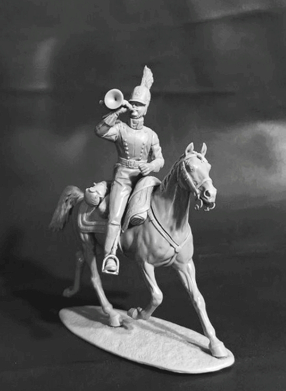 CHM-54384. Штаб-трубач Лейб-Гвардии Драгунского полка, Россия 1812-14 гг. 54 мм. Материал - смола. Chronos Miniatures