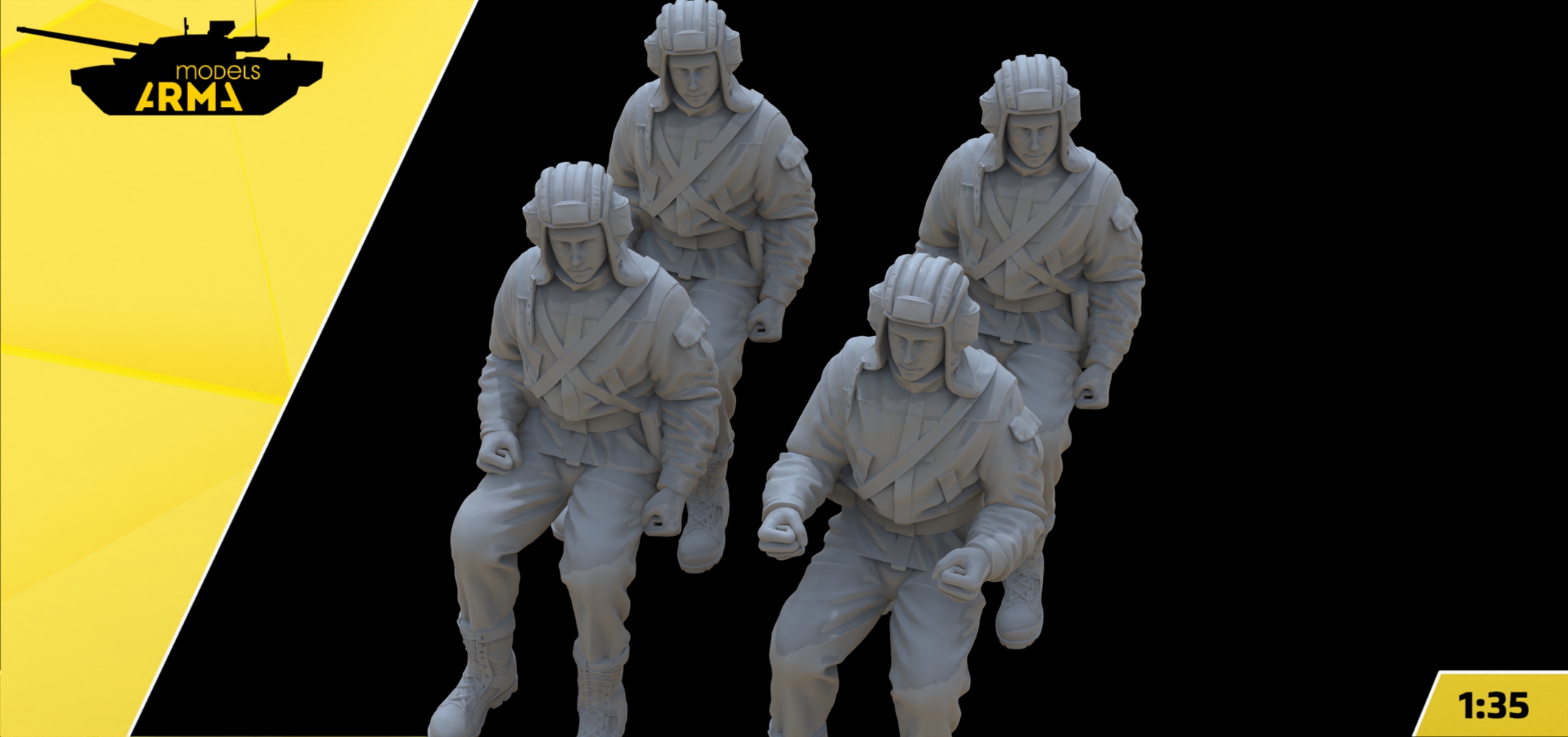 AM35961 Экипаж РСЗО походный 4 фигуры Arma Models