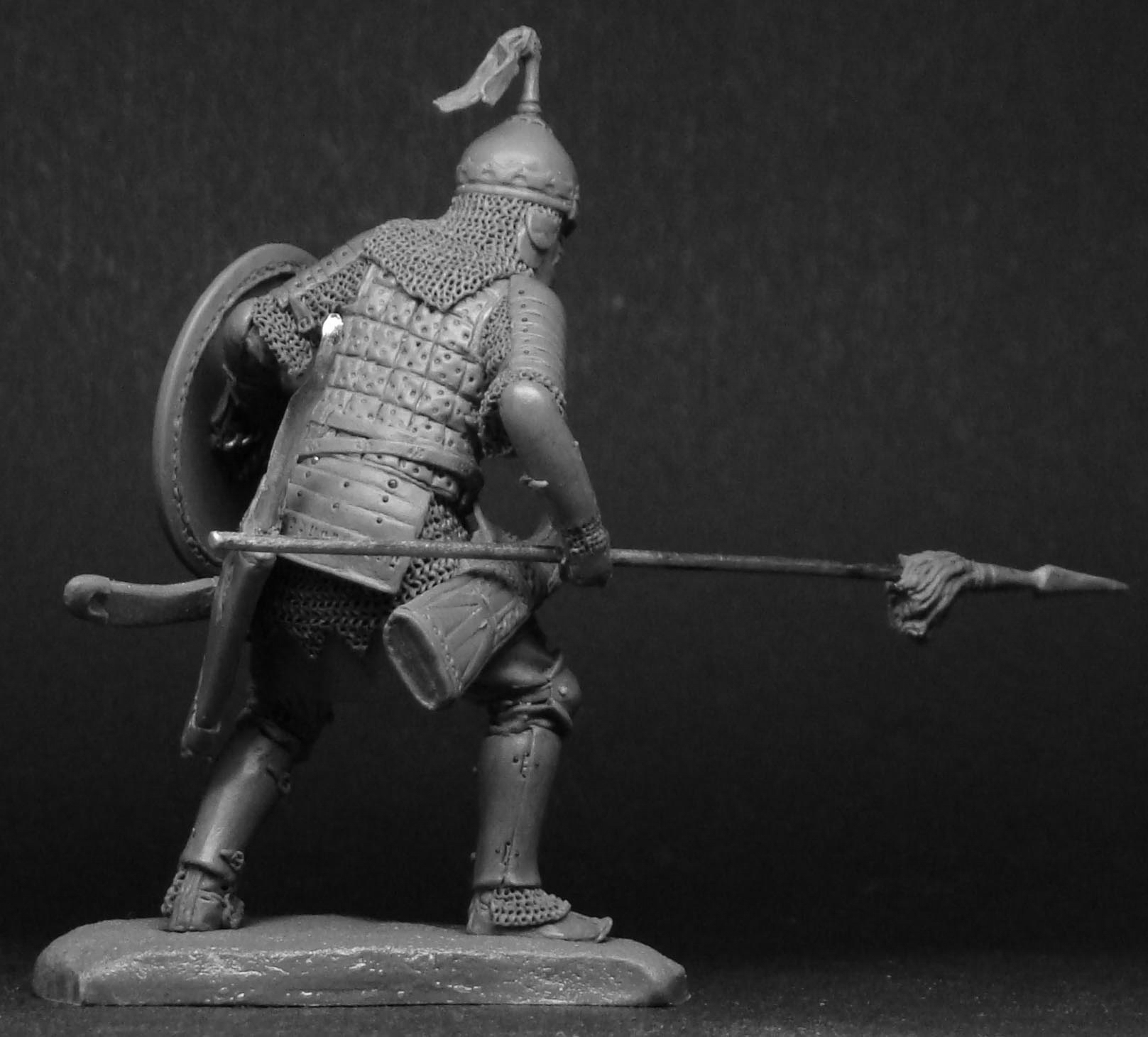 CHM-54047. Татаро-монгольский воин с копьем, 14 век. 54 мм. Материал - смола. Chronos Miniatures