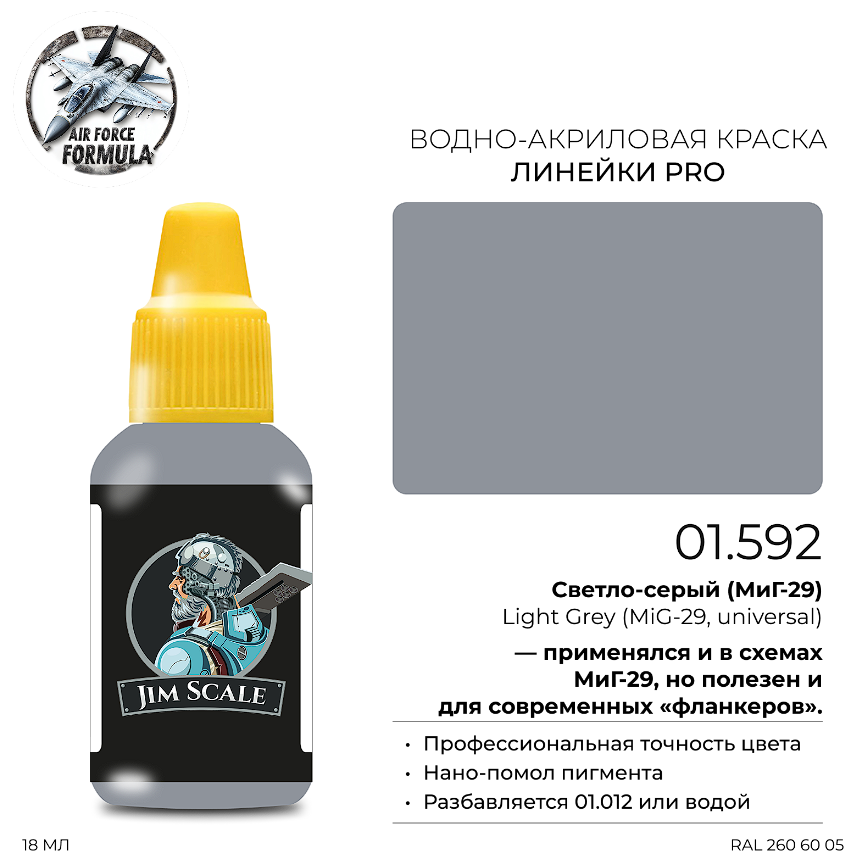 01.592JIM Краска Светло-серый (МиГ-29) Light Grey (MiG-29, universal)