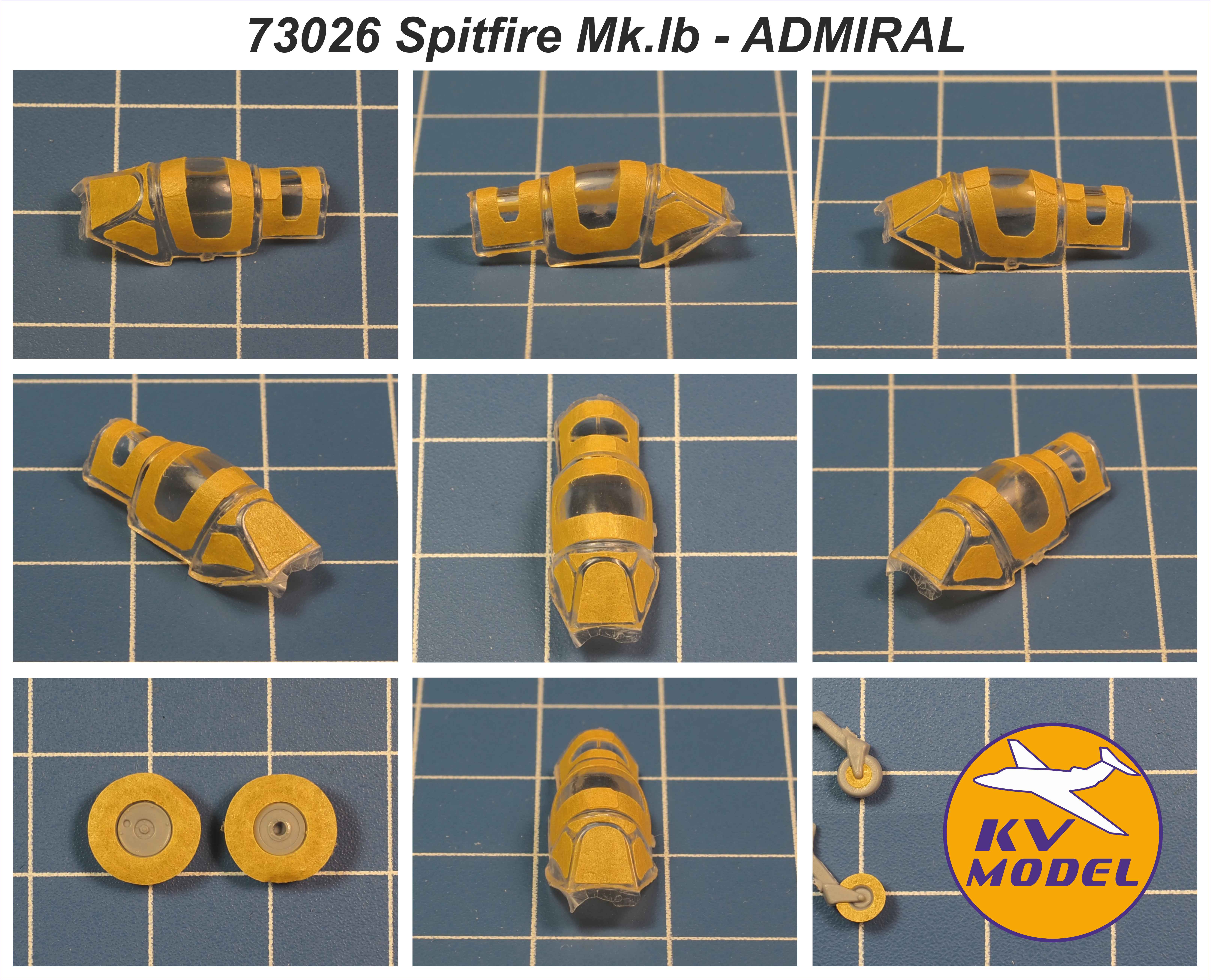 73026KV Окрасочная маска Supermarine Seafire Mk.Ib (Admiral #ADM7207, #ADM7208) + маски на диски и колеса