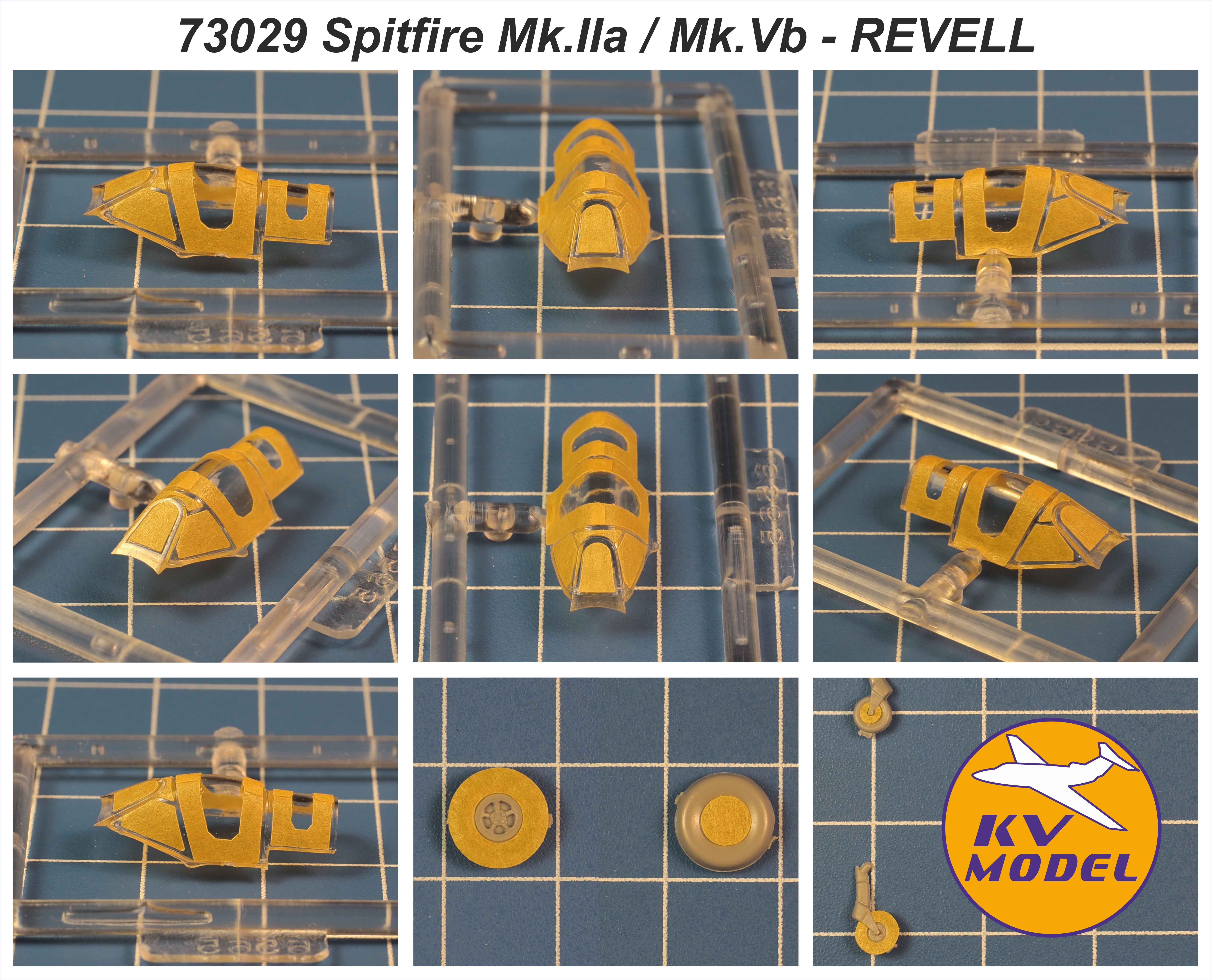73029KV Окрасочная маска Supermarine Spitfire Mk.Iia / Mk.Vb (REVELL #03897, #63897, #03953, #63953) + маски на диски и колеса