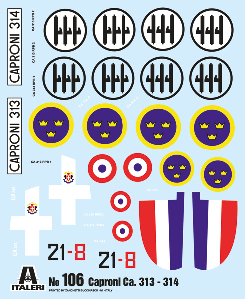 0106ИТ Самолет CAPRONI CA-313/314 (Vintage Lim. Ed.) (10013160/011122/3526709, ИТАЛИЯ) Italeri