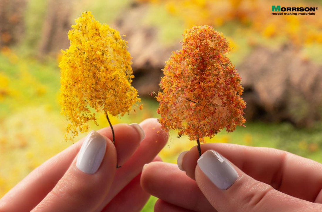 011dpr004 Деревья для макета 10 шт. Осенние деревья 5-7 см