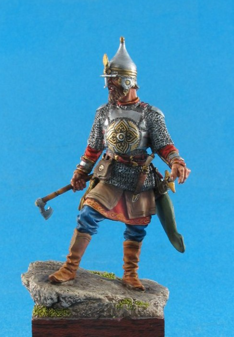 CHM-54082(M). Знатный русский воин (Ермак – покаритель Сибири), 16 век, (2 варианта голов). 54 мм. Материал – белый металл Chronos Miniatures