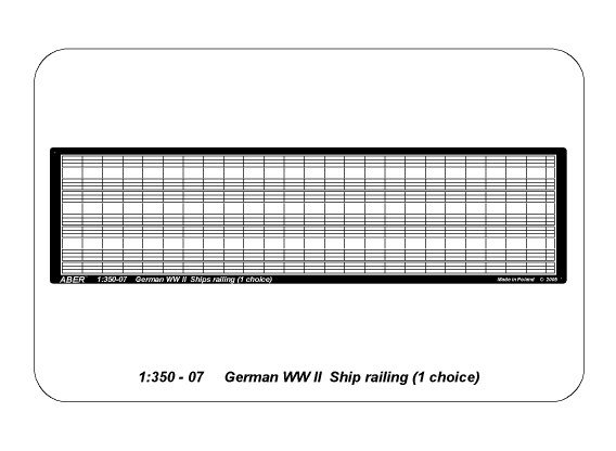 ABR-1:350-–-07  Дополнения для  German WWII Ships railing (1st choice) для  1/350