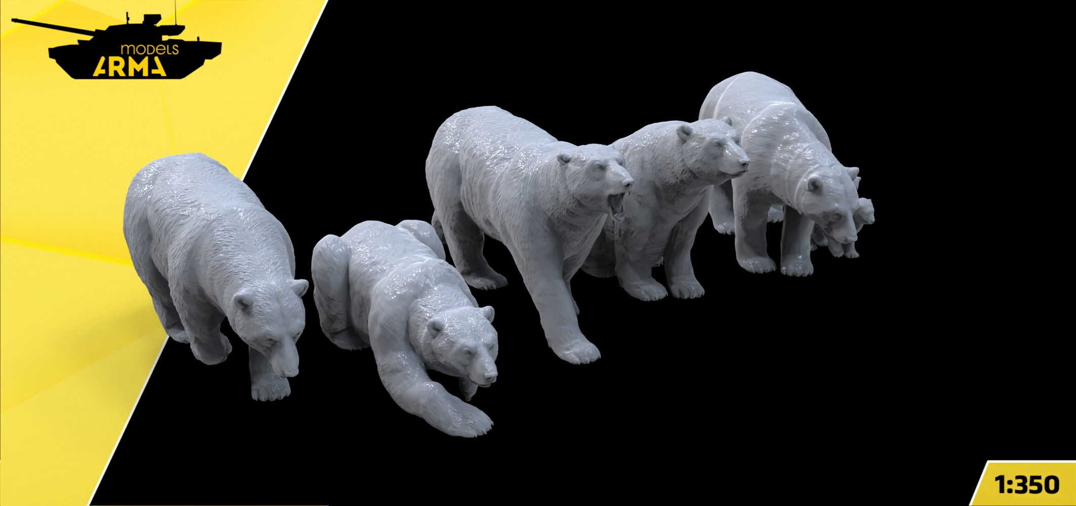 AM35020 5 фигурок белых медведей и 2 медвежонка (Не для свободной продажи) 