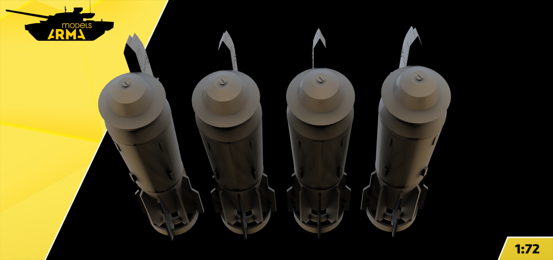 AM72505 Набор ФАБ-1500 для Т-4 «Сотка» 4шт Arma Models