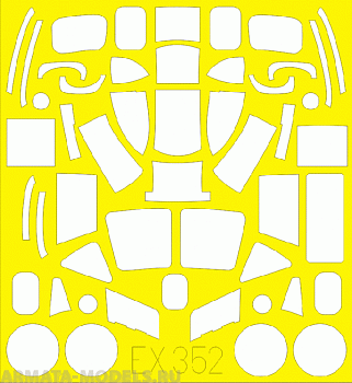 EX352ED  Окрасочная маска PV-1 for Revell kit  1/48