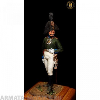 ОП.60.079 Фигура из белого металла Обер офицер Сибирского гренадёрского полка.  