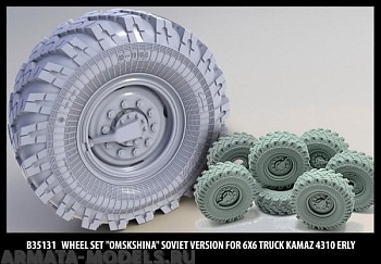 35131 Набор колес Ип-184 ранние для автомобиля Камаз-4310 (6шт + запаска) для моделей ИСМ
