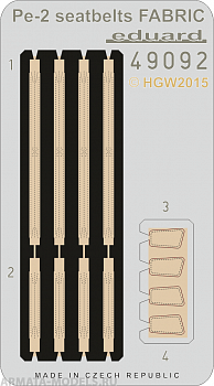 49092ED Комплект фототравления  Pe-2 seatbelts FABRIC