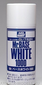 B518 Краска-грунтовка в баллончиках  Mr.BASE WHITE 1000 180мл